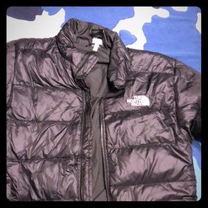 Boys North Face black coat Size 14